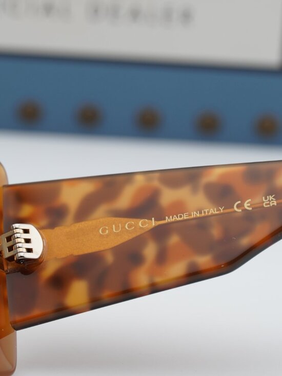 Gucci GG2039S 004 Butterfly Sunglasses - Havana / Grey main image 4
